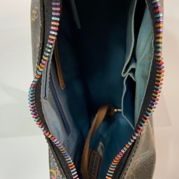 VINTAGE Dooney & Bourke MULTICOLOR COLORFUL Monogram  MINI Hobo AUTHENTICATED - Picture 12 of 13